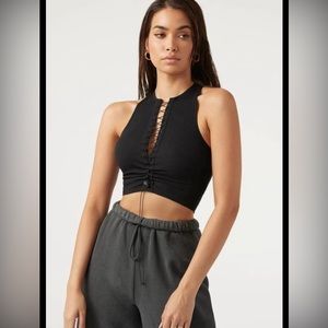 Joah Brown lace up crop tank